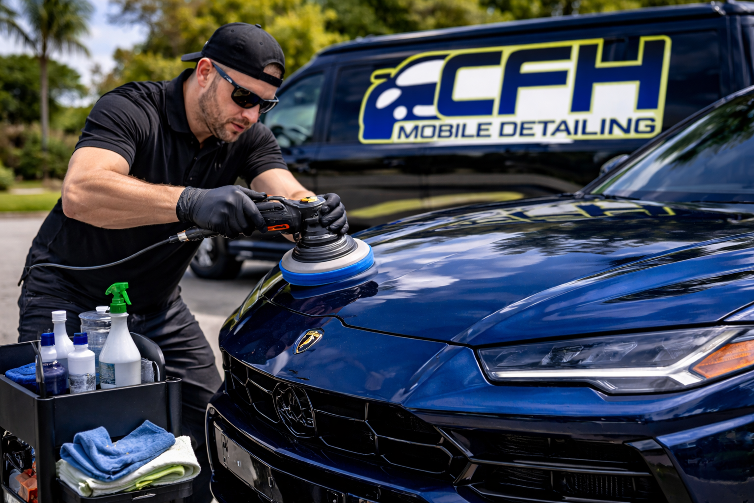 Paint correction on a Lamborghini Urus